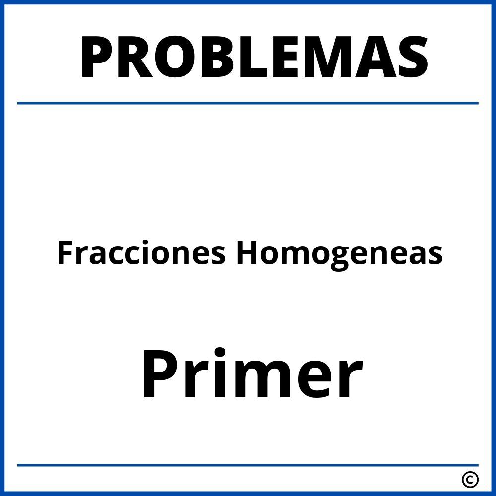 Problemas de Fracciones Homogeneas para Primer Grado de Primaria